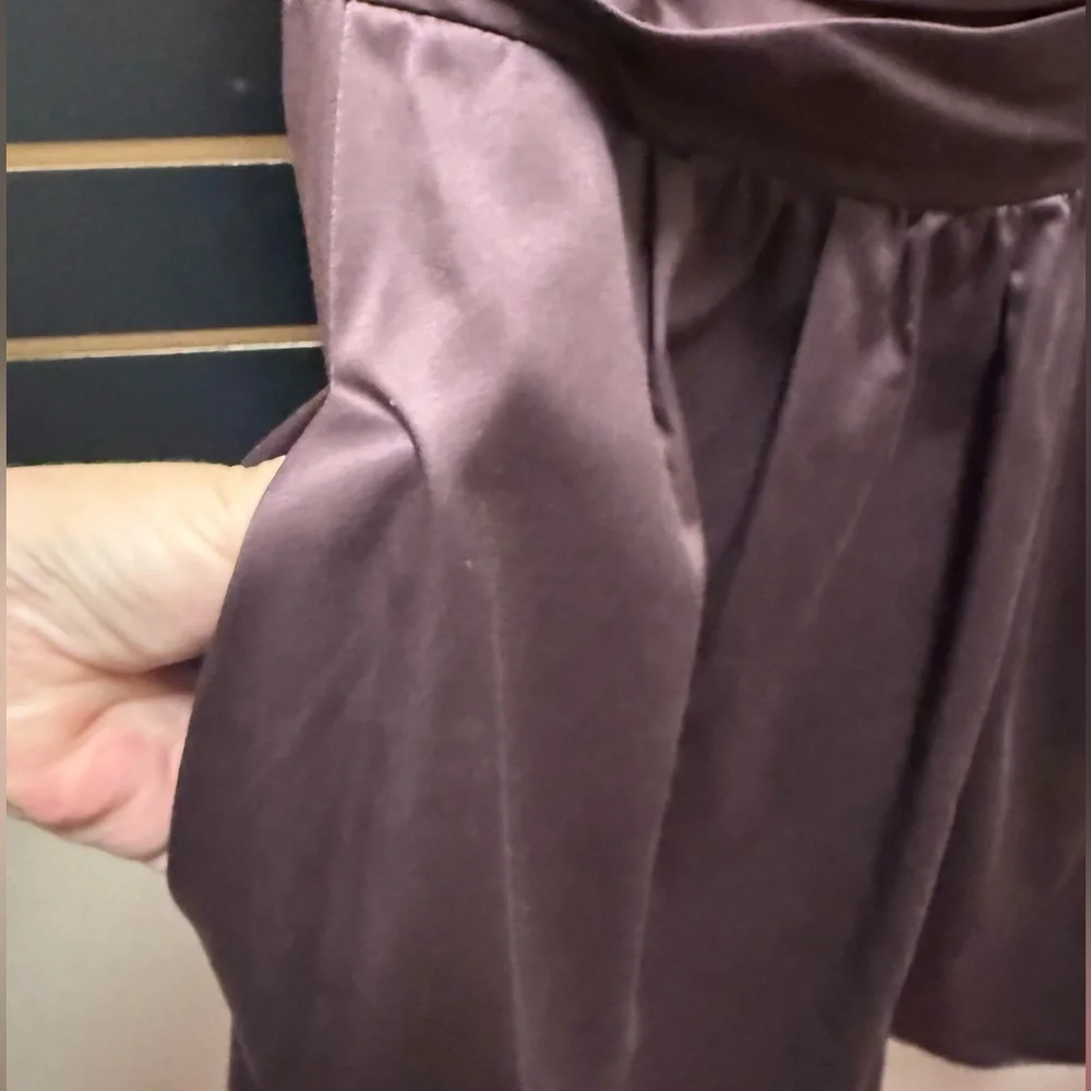 David’s Bridal Strapless Ruched Cocktail Dress – Size 24 – Truffle Brown